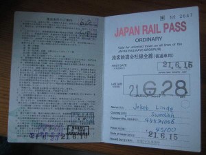 Jap tågpass inuti