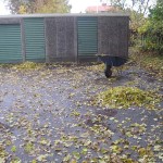 Skottkärra på garageplan