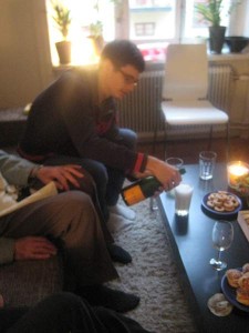 Champagne i dricksglas