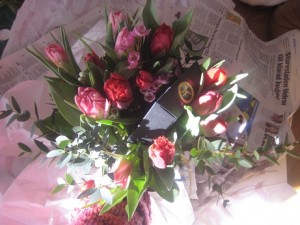 Underbara blommor från mina älskade barn 14 febr 2012