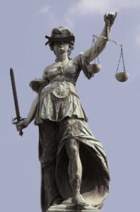 Justitia med ögonbindel