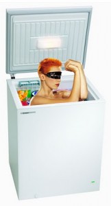 Annie Lennox i en frysbox