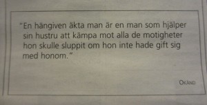 En hängiven äkta man Ur BblAt 5 mars 14