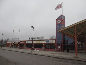 Sista snön vid Arboga Station
