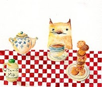 Katt med muffins