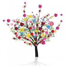 Blommande kreativt träd